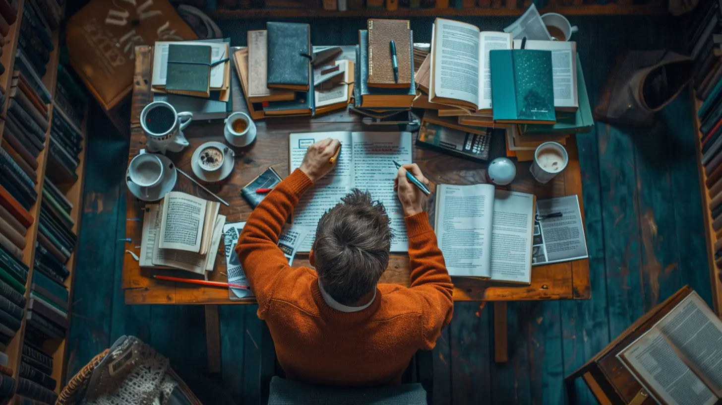 Autor am Schreibtisch