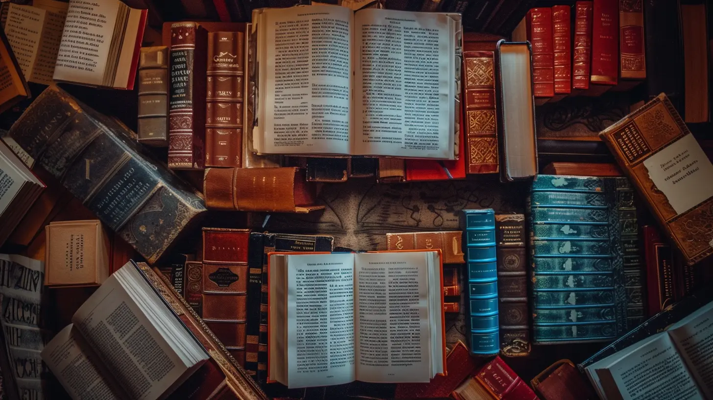 verschiedene Bücher auf einem Tisch
