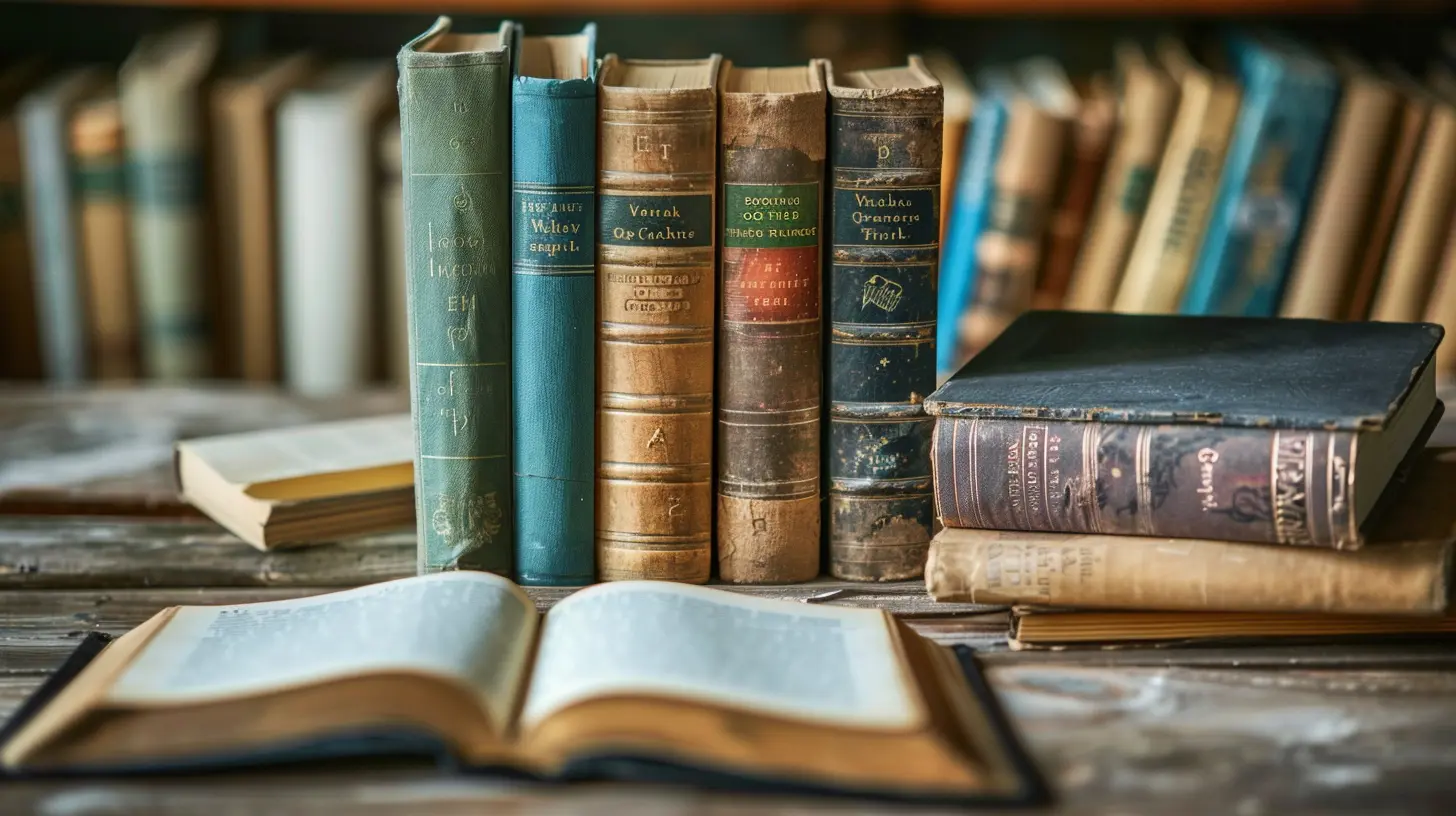 Bücherregal mit unterschiedlichen Buchtiteln