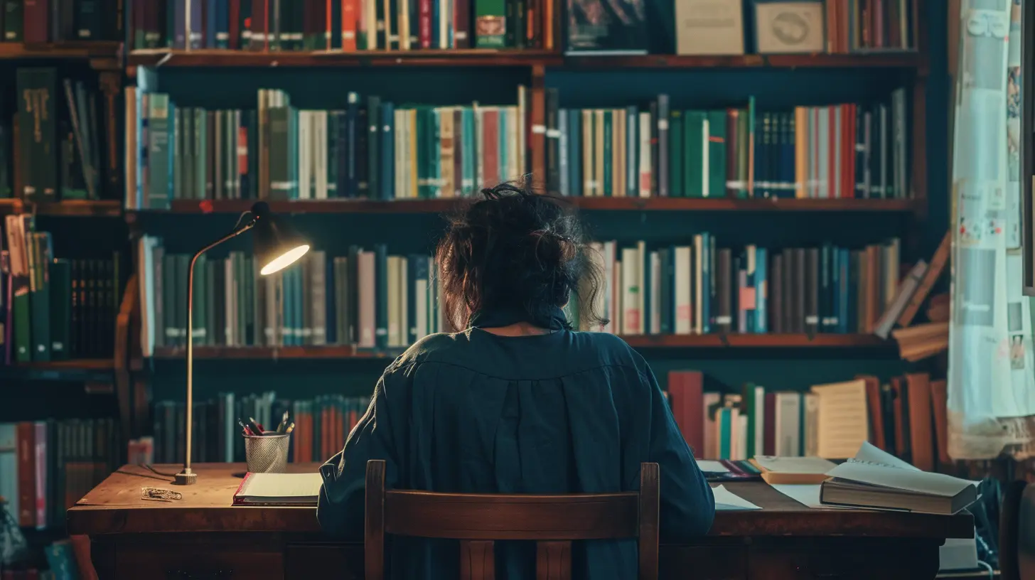 Schreibtisch mit Büchern
